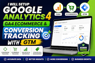 setup google analytics 4 ga4 ecommerce and conversion tracking with GTM