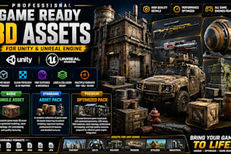 create premium game ready 3d assets for unity and unreal engine