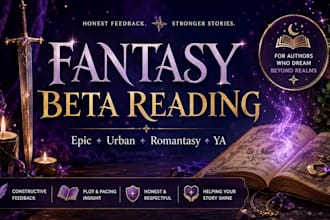 beta read your fantasy novel epic romantasy urban young adult