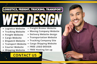 design wordpress logistics website, trucking freight, cargo and dispatch website
