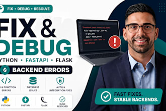 do python fastapi bug fixing, flask error fix, rest API debugging