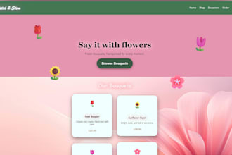 make an animated florist store webpage