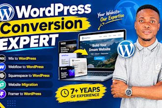 convert clone transfer wix, framer, webflow, squarespace to wordpress website