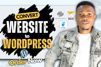 convert clone transfer wix, framer, webflow, squarespace to wordpress website
