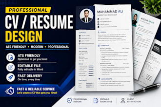 design a professional ats friendly CV resume