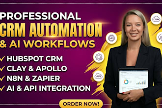 automation n8n ai crm setup apollo ai, clay com, hubspot crm, monday, zoho crm