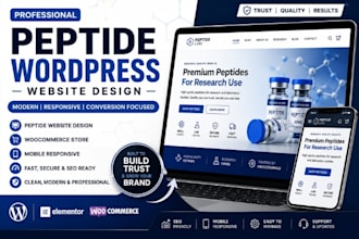 design fda complaint peptide wordpress website, peptide store and woocommerce