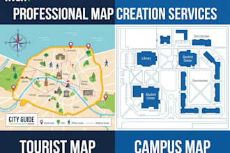 create a professional tourist map and campus map
