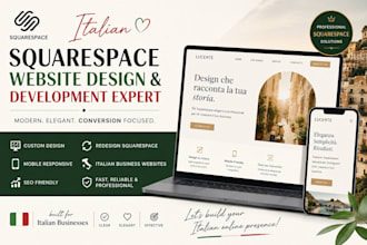be your italian squarespace website design  and website development expert