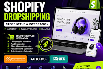 setup integrate shopify store with cj dropshipping autods dsers zendrop products