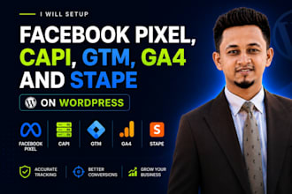 setup facebook pixel, capi, GTM, ga4 and stape on wordpress