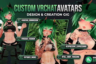create custom vrchat avatar 3d vrc avatar for pc and quest