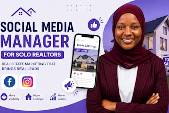 manage instagram, facebook marketing for solo realtors real estate agents