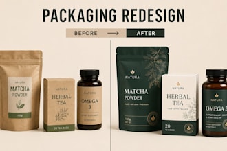 redesign product packaging, labels and branding for a premium brand refresh