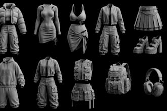 do 3d second life clothing, 3d mesh rigging 3d cloth rigging, y2k fashion design