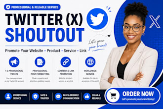 promote your website, product, or link with a twitter x shoutout