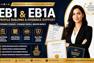 help with eb1a profile building, peer review invites, certificates and judging