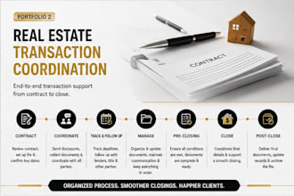 provide US real estate transaction coordination and virtual assistant