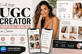 design ugc creator portfolio website website and media kit in canva