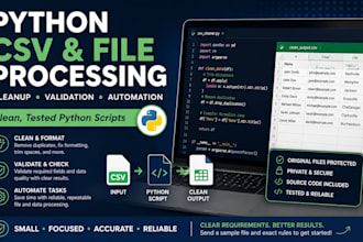 create a python script for CSV and file processing