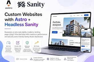 develop a business custom website with astro and sanity