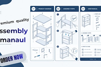 draw product manual illustration assembly instructions step by step illustration