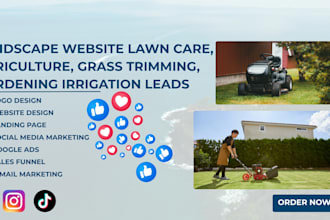 landscape website lawn care website, gardening irrigation leads generation