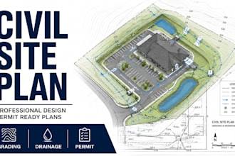 design civil site plan grading and drainage plan for permit