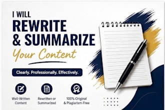 rewrite and summarize your content clearly and professionally