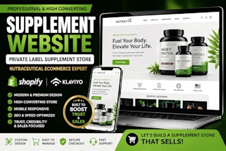 build supplement website private label supplement store nutraceutical website
