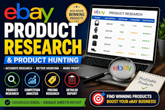 do professional ebay product research and hunting
