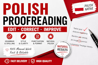 proofread,edit and improve your polish text