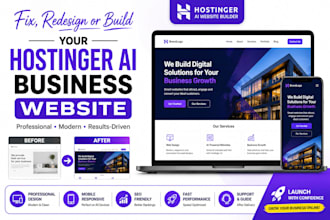 fix, redesign or build your hostinger ai business website
