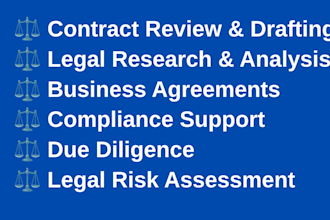 provide professional legal research, contract review and business consulting