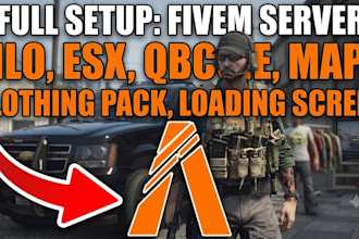 setup custom fivem server with mlo, esx, qb, maps, loading screen, clothing pack