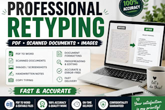 type, retype and format your documents accurately
