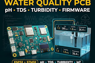 design water quality monitoring pcb with ph tds turbidity sensors and firmware