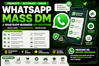 do whatsapp mass dm, bulk messaging, whatsapp marketing and lead