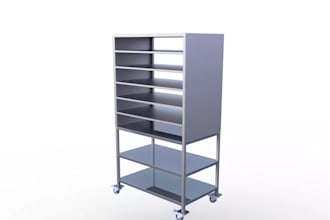 design stainless steel kitchen racks, shelving carts and fabrication drawings