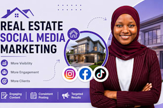manage instagram, facebook and tiktok marketing for real estate agents realtors