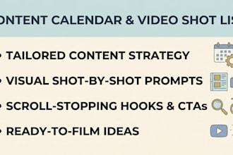 create a content calendar and video shot list