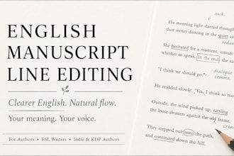 line edit your english manuscript for clarity and natural flow
