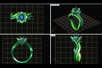 create manufacturable 3d jewelry cad design ring pendant rhino 3d jewelry model