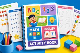 illustrate activity educational workbook kids english math worksheets preschool