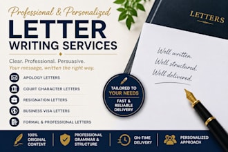 write compelling apology court character and visa letters