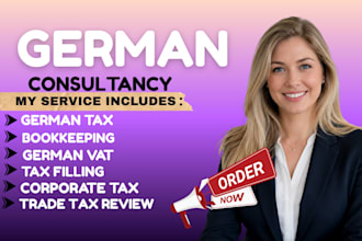 handle german tax return, vat, income tax, corporate tax and bookkeeping