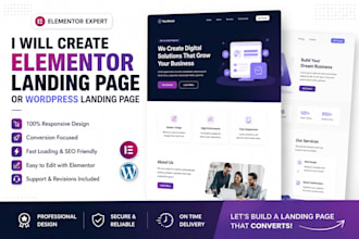 create an elementor landing page or wordpress landing page
