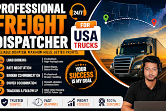 be your professional freight dispatcher for USA trucks