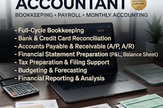 be your monthly virtual accountant, bookkeeper and payroll manager