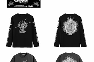 create merchandise designs for bands and clothing brands